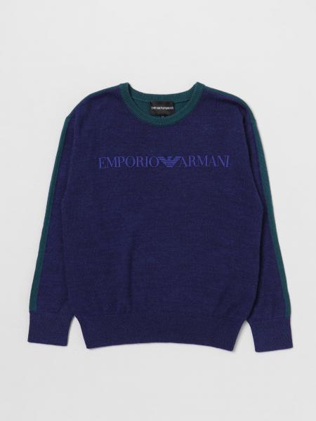 EMPORIO ARMANI KIDS: sweater for boys - Blue | Emporio Armani Kids ...
