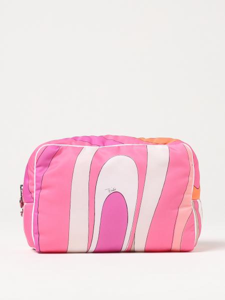 EMILIO PUCCI: Marmo beauty case in printed nylon - Pink | Emilio