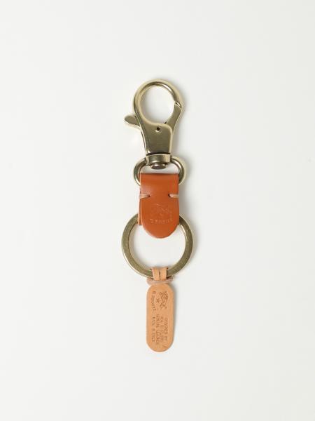 IL BISONTE: key ring in leather and metal - Leather | Il Bisonte key