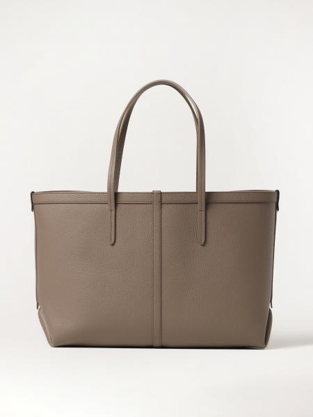 BRUNELLO CUCINELLI: bag in grained leather - Dove Grey | Brunello ...