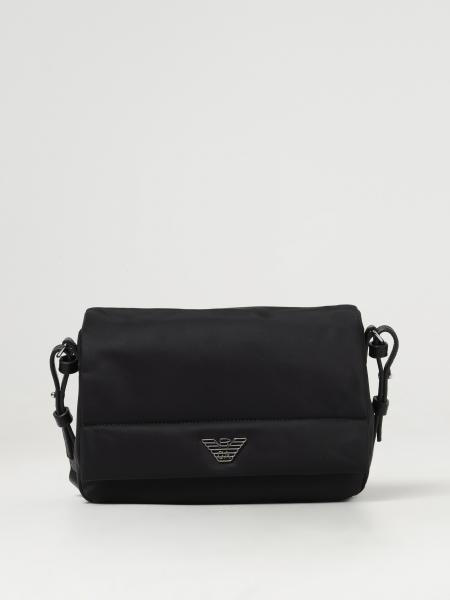 Emporio Armani Flat Messenger Bag in Black | Northern Threads