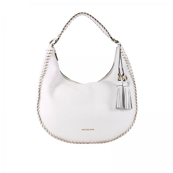 michael kors white leather shoulder bag