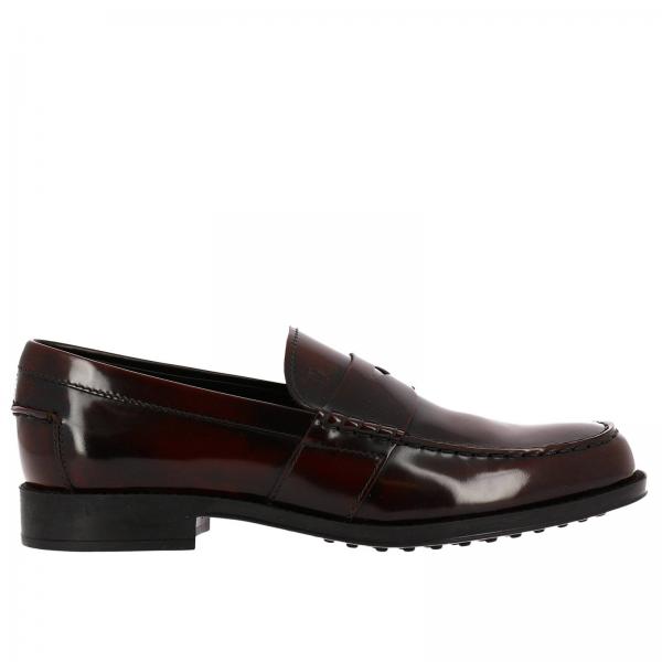 tods burgundy loafers