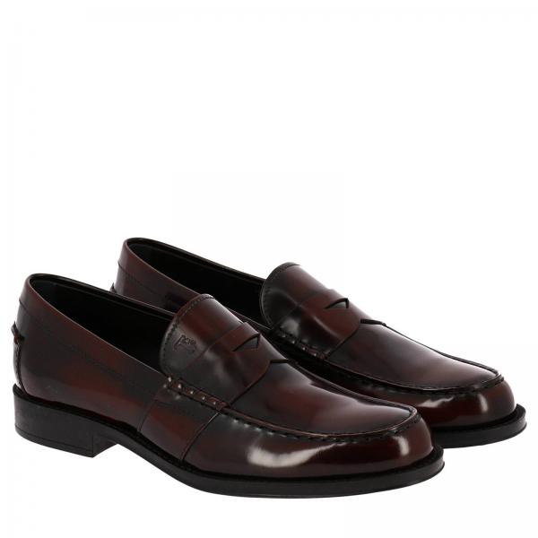 tods burgundy loafers