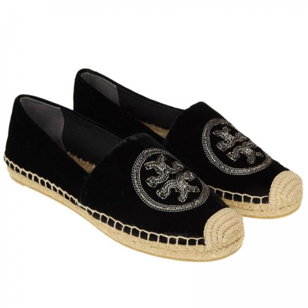 tory burch black and white flats