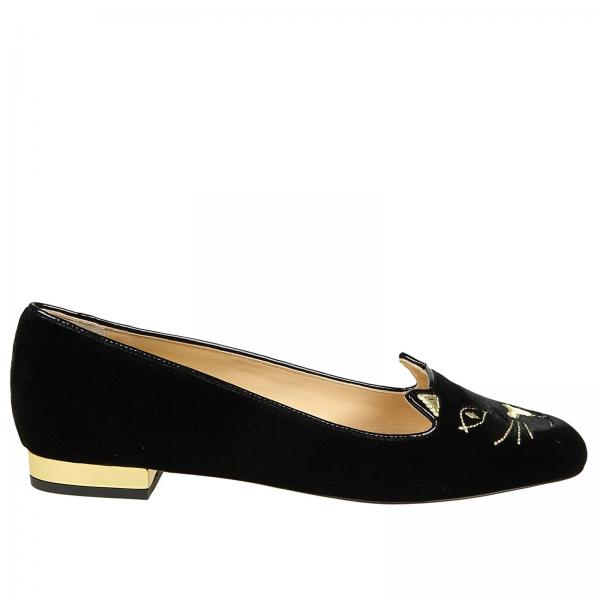 womens designer black flats