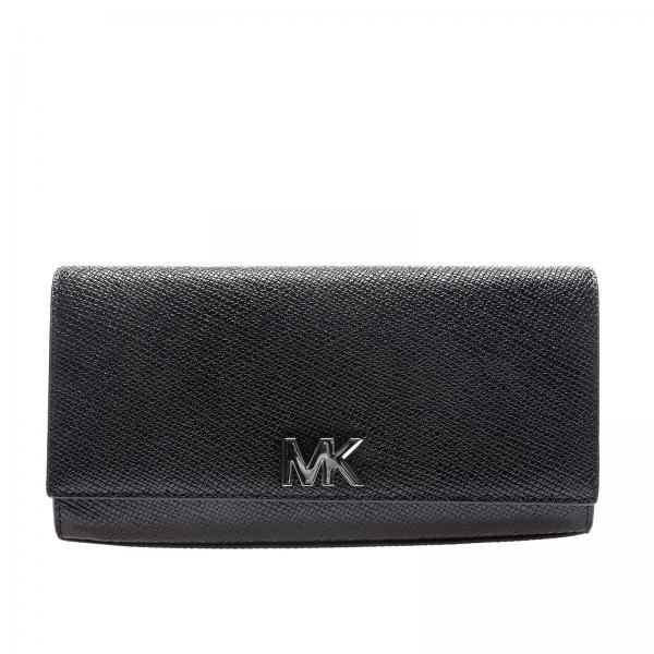 michael kors black leather clutch bag