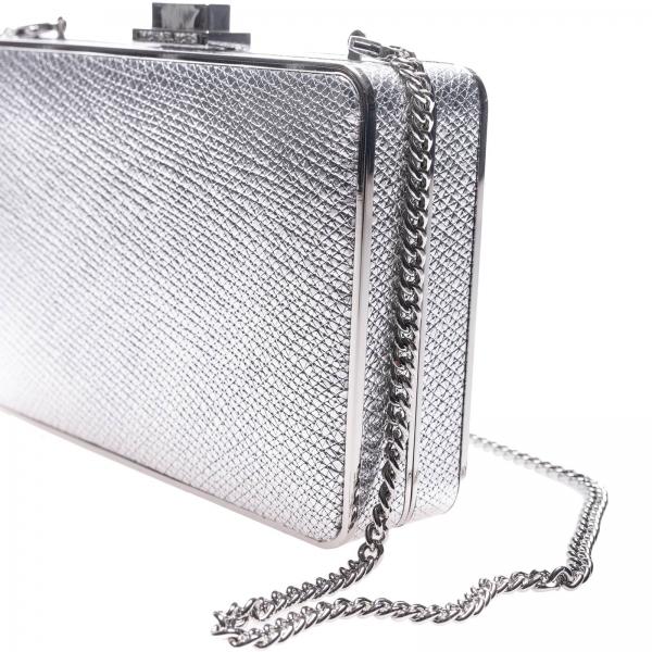 michael kors silver clutch purse