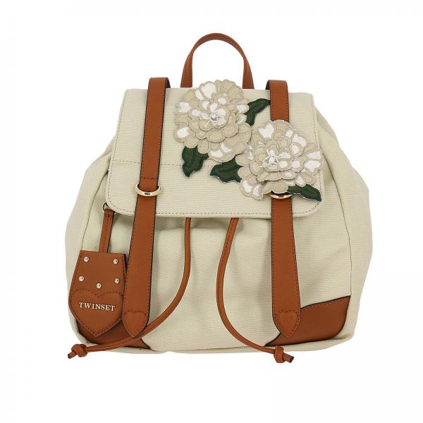 TWINSET Backpack women Twin Set Beige Backpack Twinset OS8TAG