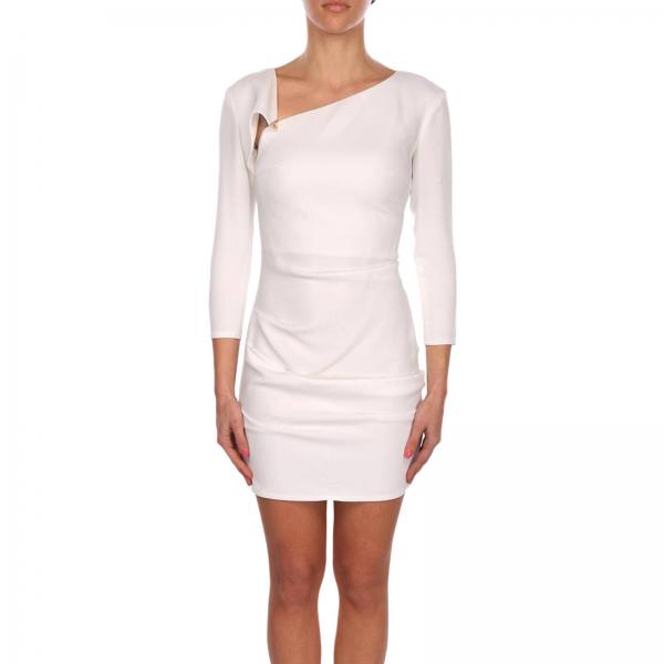 Elisabetta Franchi Outlet: Dress women - Ivory | Dress Elisabetta ...