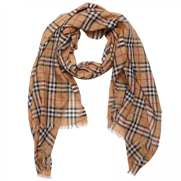 Burberry Outlet: Scarf women | Scarf Burberry Women Camel | Scarf ...