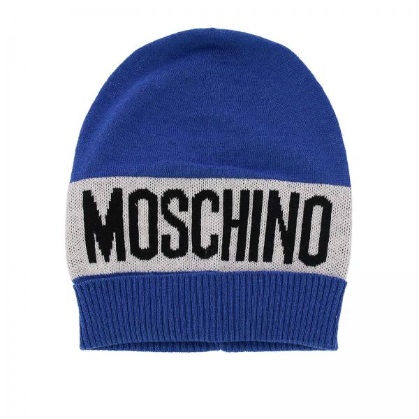 Moschino Kid Outlet: Cappello a berretto in cotone e lana con maxi banda  Moschino - Azzurro | Cappello Bambino Moschino Kid HUX00X LHE05 GIGLIO.COM