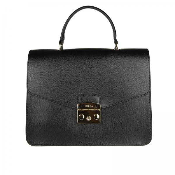 Furla Outlet: Metropolis M bag in textured leather with removable ...