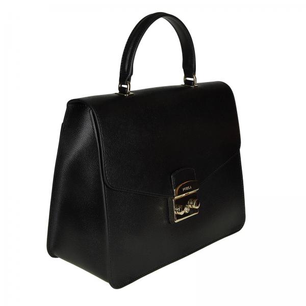 Furla Outlet Metropolis M bag in textured leather with removable