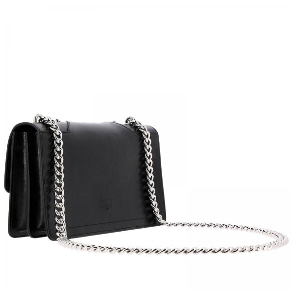 PINKO Love Bag Suede with all over studs and chain shoulder strap