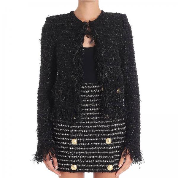 Balmain Outlet: Jacket women - Black | Jacket Balmain 147333K090 GIGLIO.COM