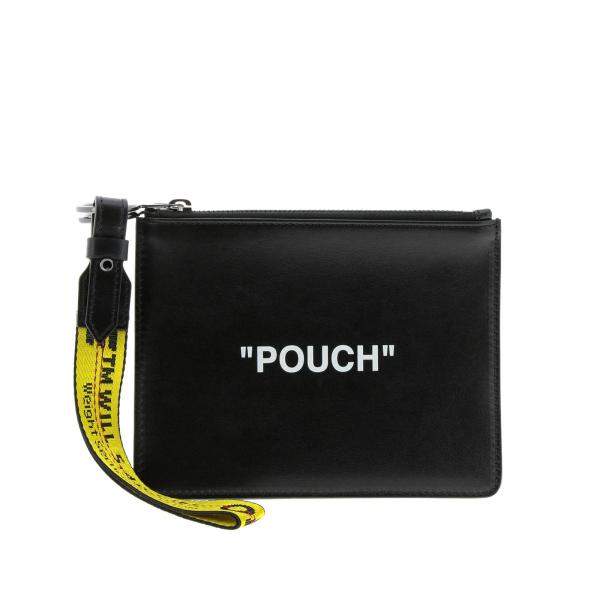 Off-White Outlet: Pochette small Double flat con maxi stampa Pouch - Nero |  Borse Tote Off-White OWNA048E184230761001 GIGLIO.COM