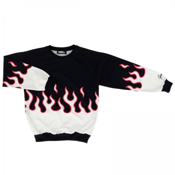 Vision Of Super T-shirt nera con doppia fiamma rosso-bianca - Ariano  Boutique - Luxury and Elegant Online Shop