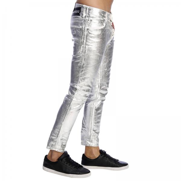 Dsquared2 Outlet: jeans for man - Silver | Dsquared2 jeans ...