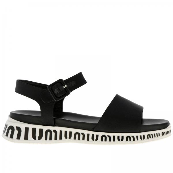 MIU MIU: Shoes women - Black | Flat Sandals Miu Miu 5X984B 71L GIGLIO.COM