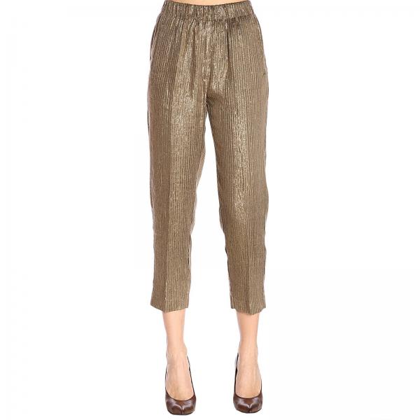 Forte Forte Outlet: pants for woman - Gold | Forte Forte pants 6010 ...