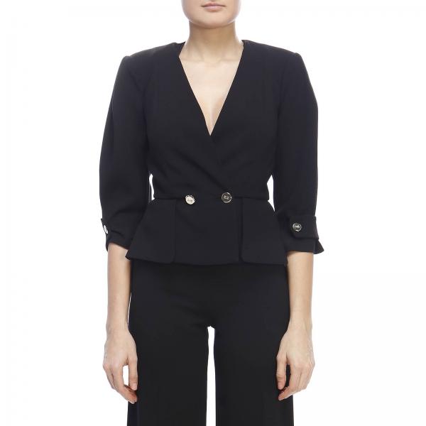 Elisabetta Franchi Outlet: blazer for women - Black | Elisabetta ...