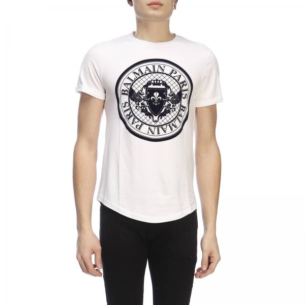 BALMAIN: T-shirt men - White | T-Shirt Balmain RH01135I130 GIGLIO.COM