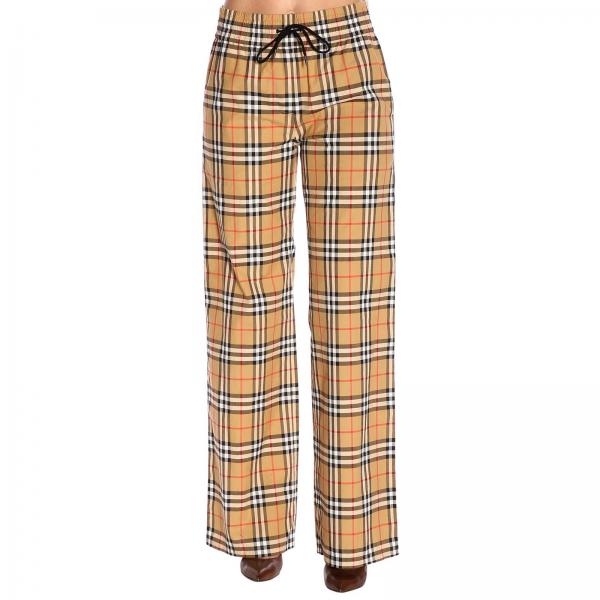 BURBERRY: pants for woman - Camel | Burberry pants 8003208 online on ...