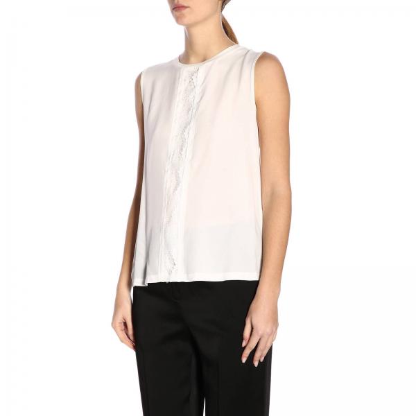 In Maniche Top Pizzo Twin set Inserto Senza Con H2EYWD9I