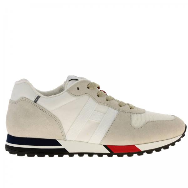 Sneakers 383 in camoscio nylon imbottito e micro rete con big H