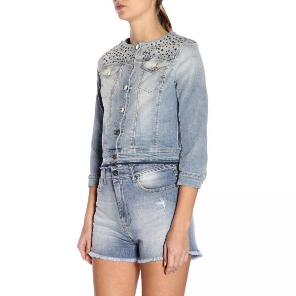 Kaos Outlet: Giubbotto di jeans effetto used con maxi borchie - Denim | Giacca  Kaos LP6DC008 GIGLIO.COM