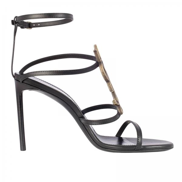 SAINT LAURENT: heeled sandals for woman - Black | Saint Laurent heeled ...