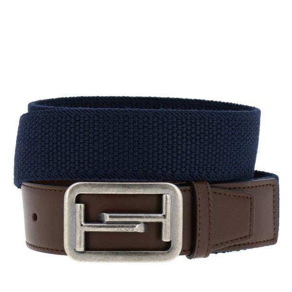 TOD'S: belt for man - Blue | Tod's belt XCMCQE70100 HGR online on ...