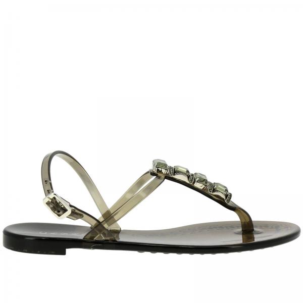 Casadei Outlet: flat sandals for woman - Black | Casadei flat sandals ...