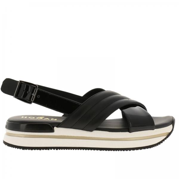 Hogan Outlet: flat sandals for woman - Black | Hogan flat sandals ...