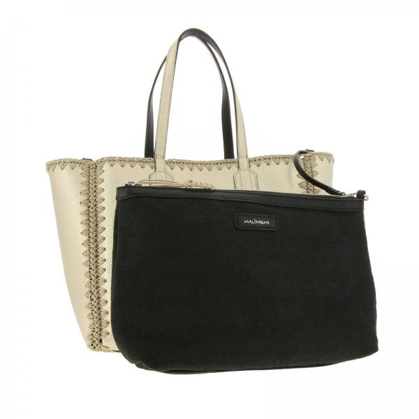 Maliparmi Outlet: Borsa shopping bag laminata con bordi in corda - Oro |  Borsa A Mano Maliparmi BH0211 90329 GIGLIO.COM