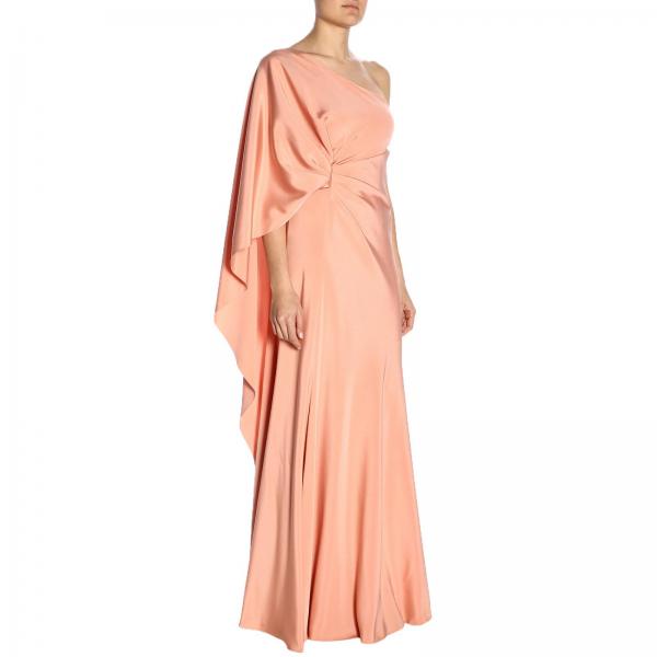 In Con Satin Abito Alberta Ferretti Drappeggiato Leggero Scollo A Monospalla ulF3TK1Jc