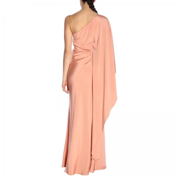 In Con Satin Abito Alberta Ferretti Drappeggiato Leggero Scollo A Monospalla ulF3TK1Jc