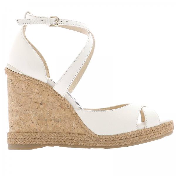 Jimmy Choo Outlet: wedge shoes for woman - Milk | Jimmy Choo wedge ...