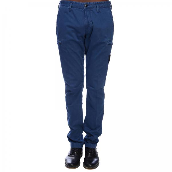 Stone Island Outlet: pants for man - Blue 1 | Stone Island pants 32104 ...