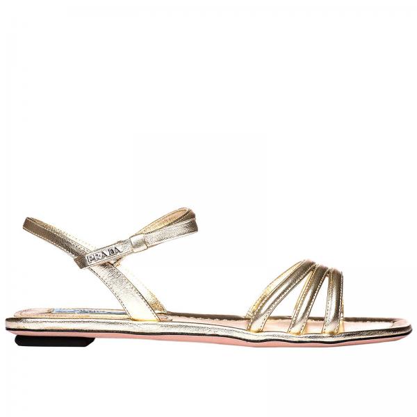 PRADA: Flat sandals women | Flat Sandals Prada Women Platinum | Flat ...