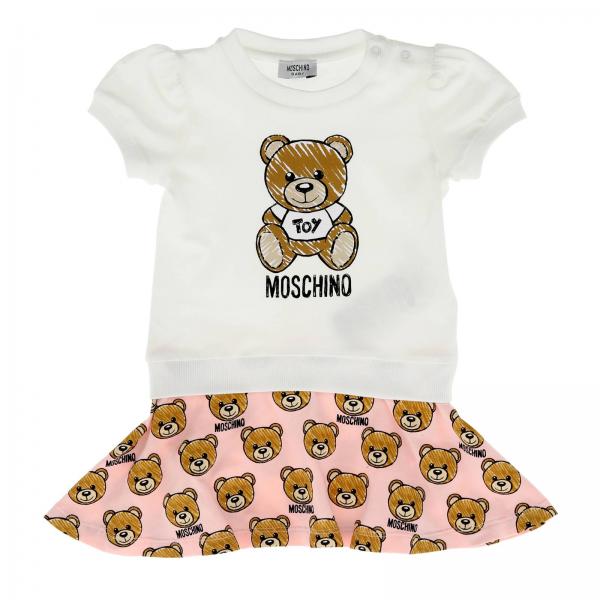 Moschino Baby Outlet dress for girls Pink Moschino Baby dress MDV06X LBAOO online on