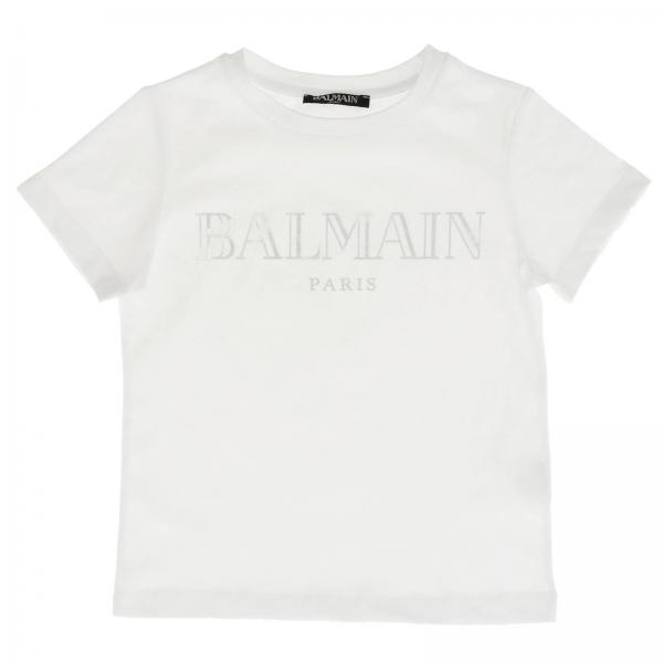 Balmain Outlet: Short-sleeved T-shirt with Paris maxi print | T-Shirt ...