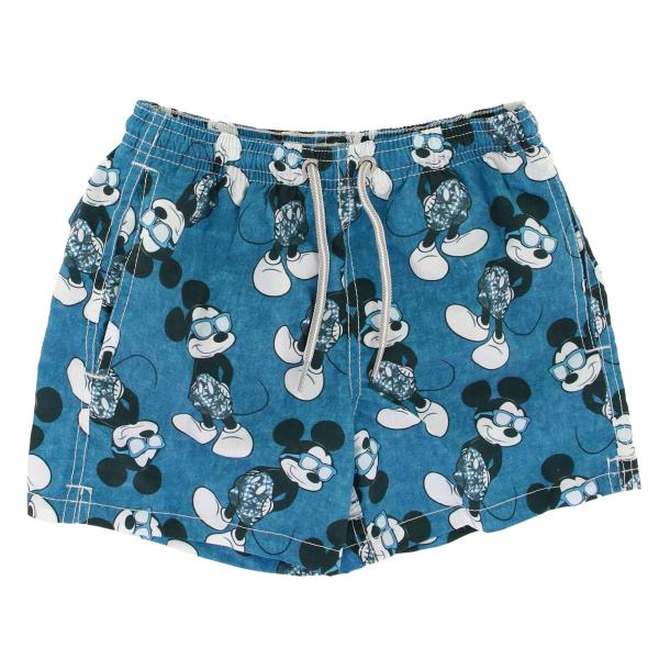 Costume JEAN MICKEY SUMMER INDIGO MC2 Saint Barth a boxer con stampa di Topolino all over