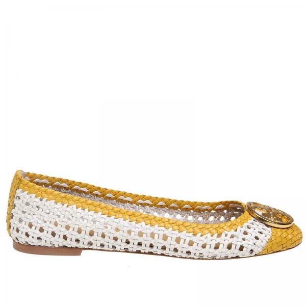 tory burch white ballet flats