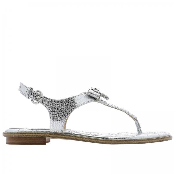 Michael Michael Kors Outlet: Shoes women - Silver | Flat Sandals ...