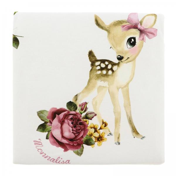 Copertina Monnalisa Bebé con stampa floreale e tema Bambi