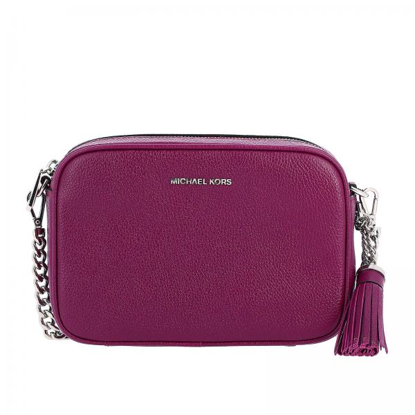 Borsa crossbody Michael Michael Kors camera bag in pelle martellata con logo