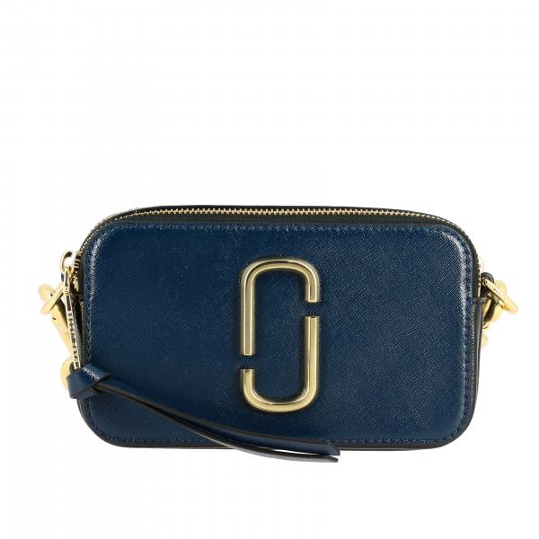 Borsa Snapshot Camera bag in pelle saffiano con graffetta metallica by Marc Jacobs