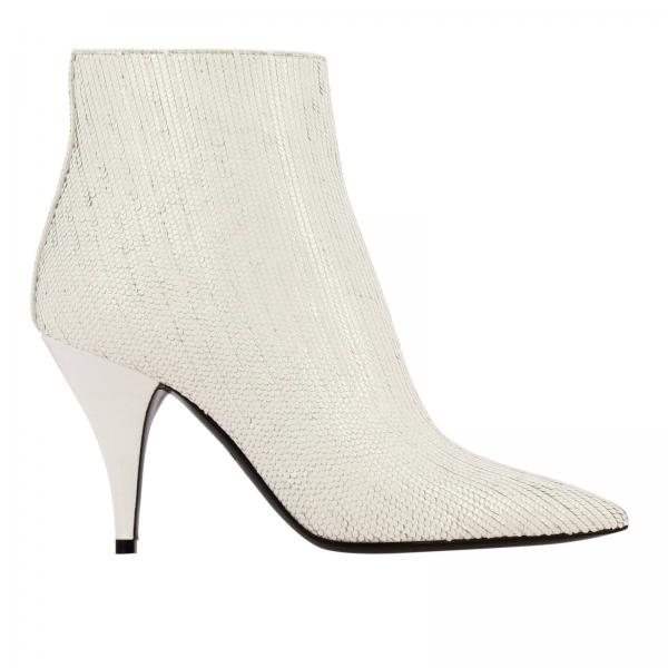 Casadei Outlet: micro-pointed ankle boots - White | Heeled Booties ...